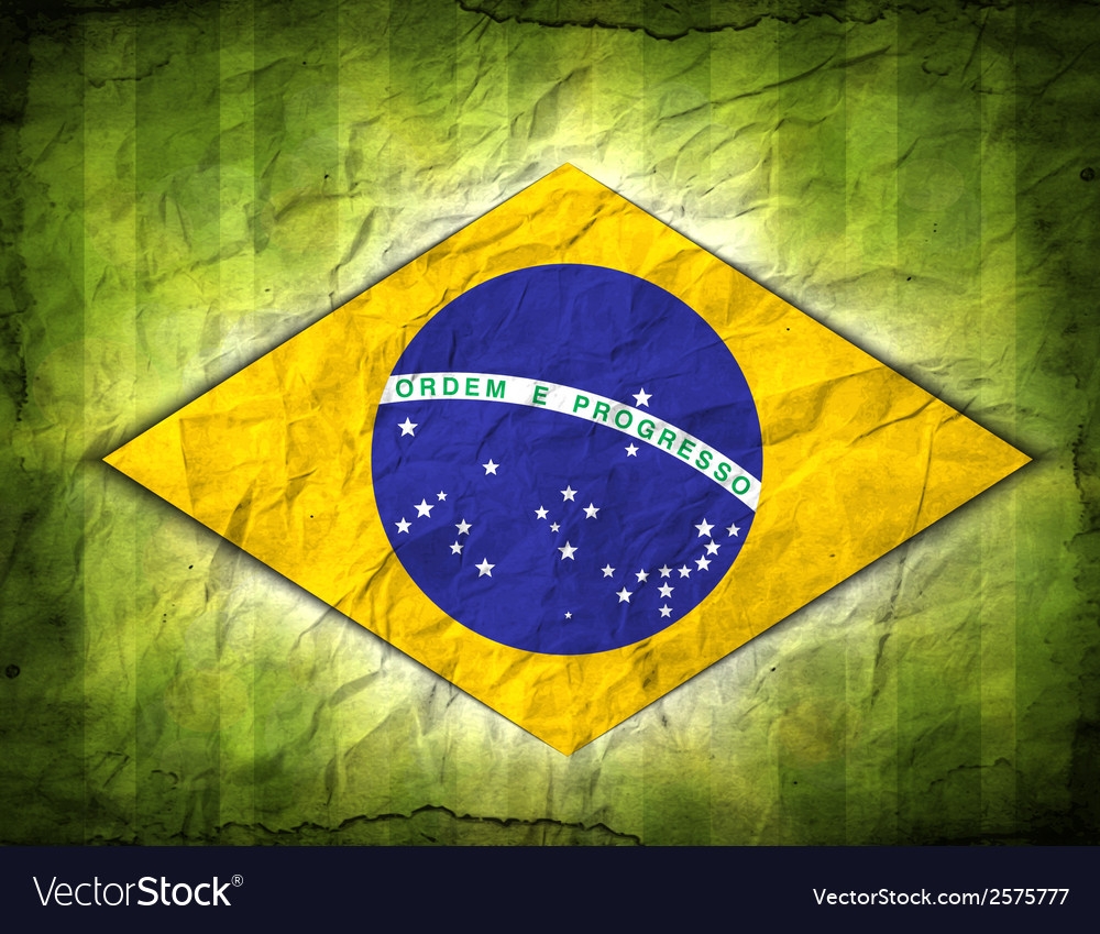 Football Card In Brazil Flag Colors Royalty Free Vector