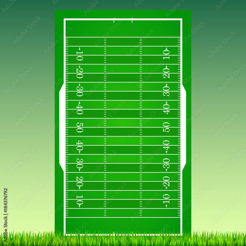 Football Field With Grass On Green Backdrop Background For Posters Banner With American Football Field With Markup Top View 3D Illustration Ready For Print And Design Stock Vector Adobe Stock