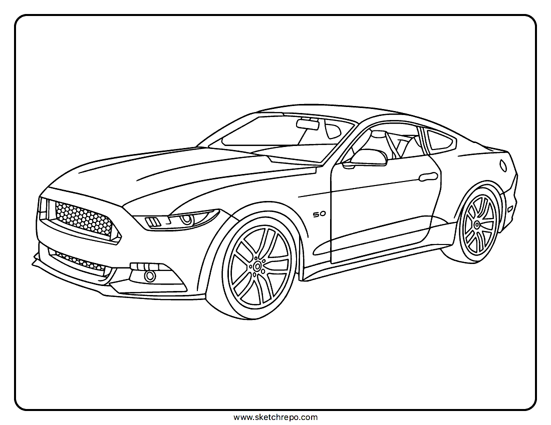 Ford Mustang Coloring Page Sketch Repo