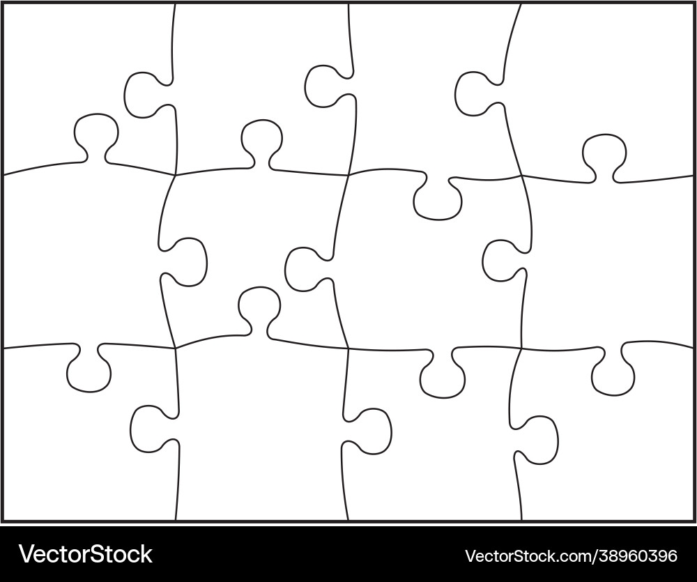 Four By Three Puzzle Set Royalty Free Vector Image