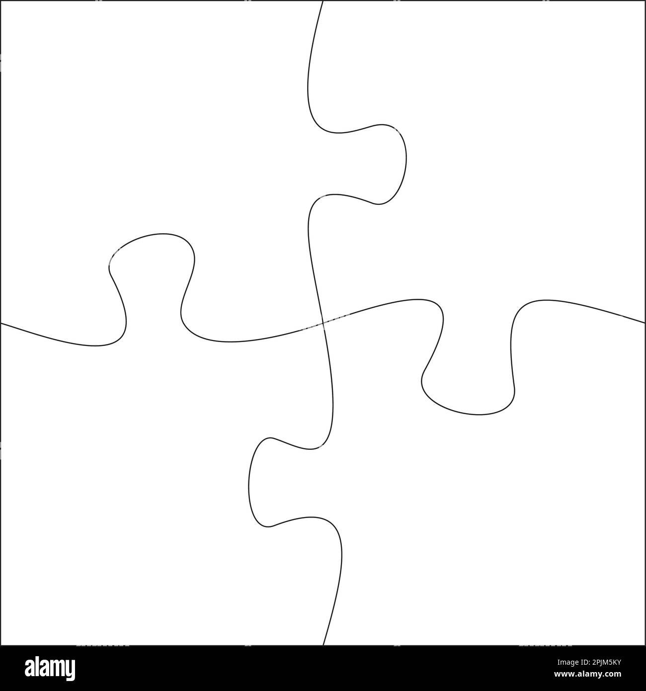 Four Jigsaw Pieces Template 4 Puzzle Pieces Connected Together Jigsaw Or Puzzle Elements Template Flat Vector Illustration Stock Vector Image U0026 Art Alamy