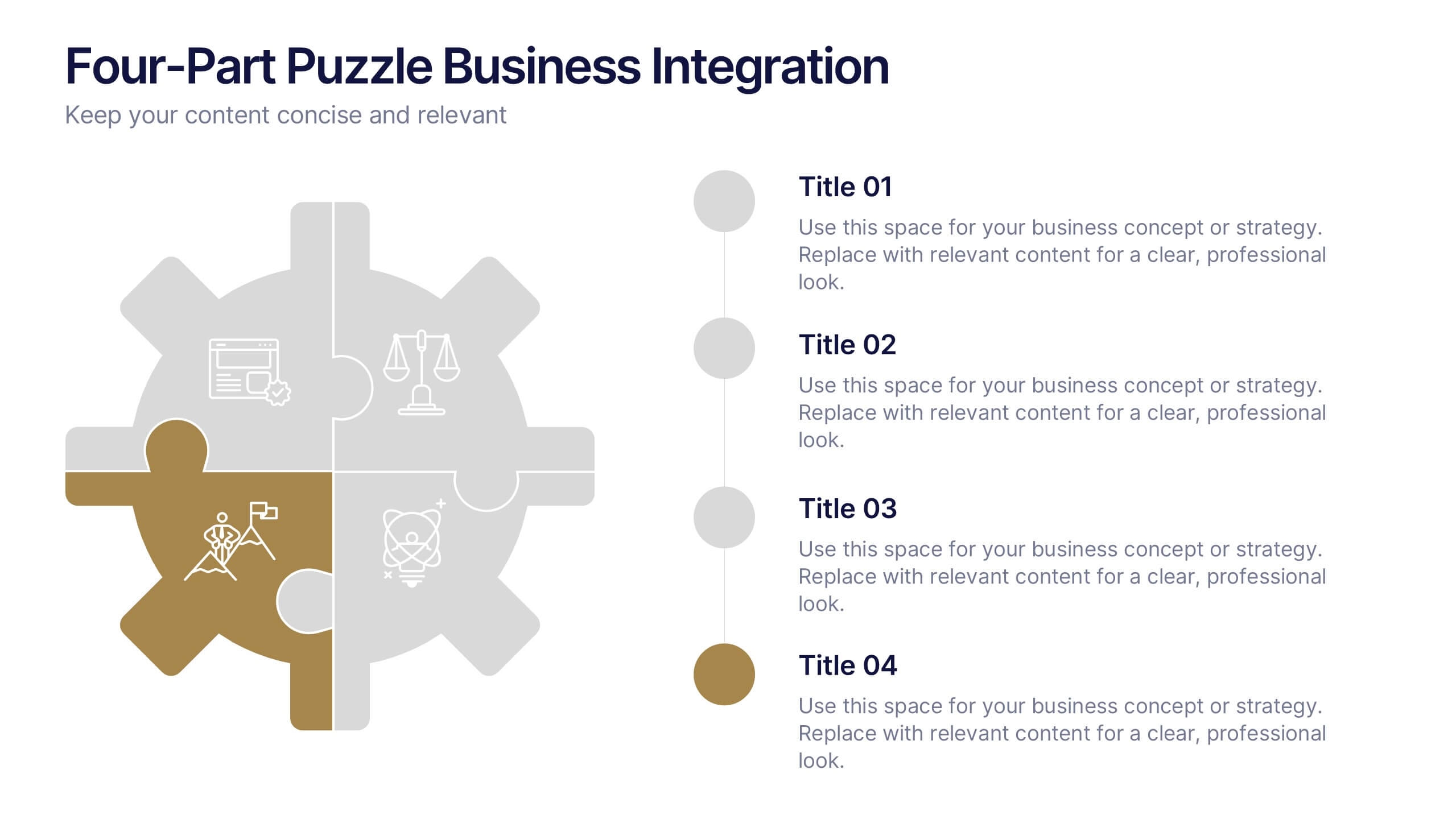 Four Part Puzzle Business Integration PowerPoint Template And Google Slides Theme