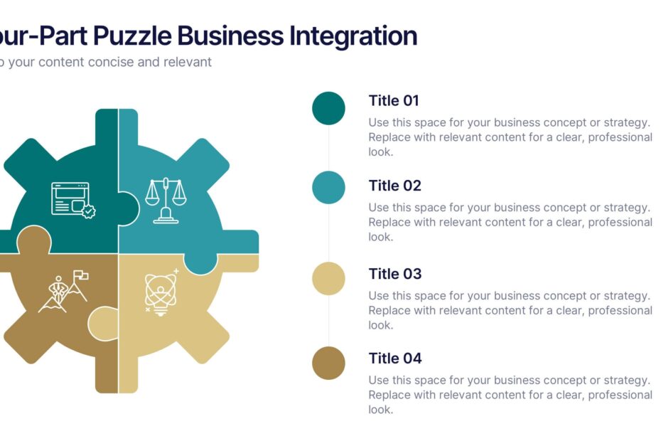 Four Part Puzzle Business Integration PowerPoint Template And Google Slides Theme
