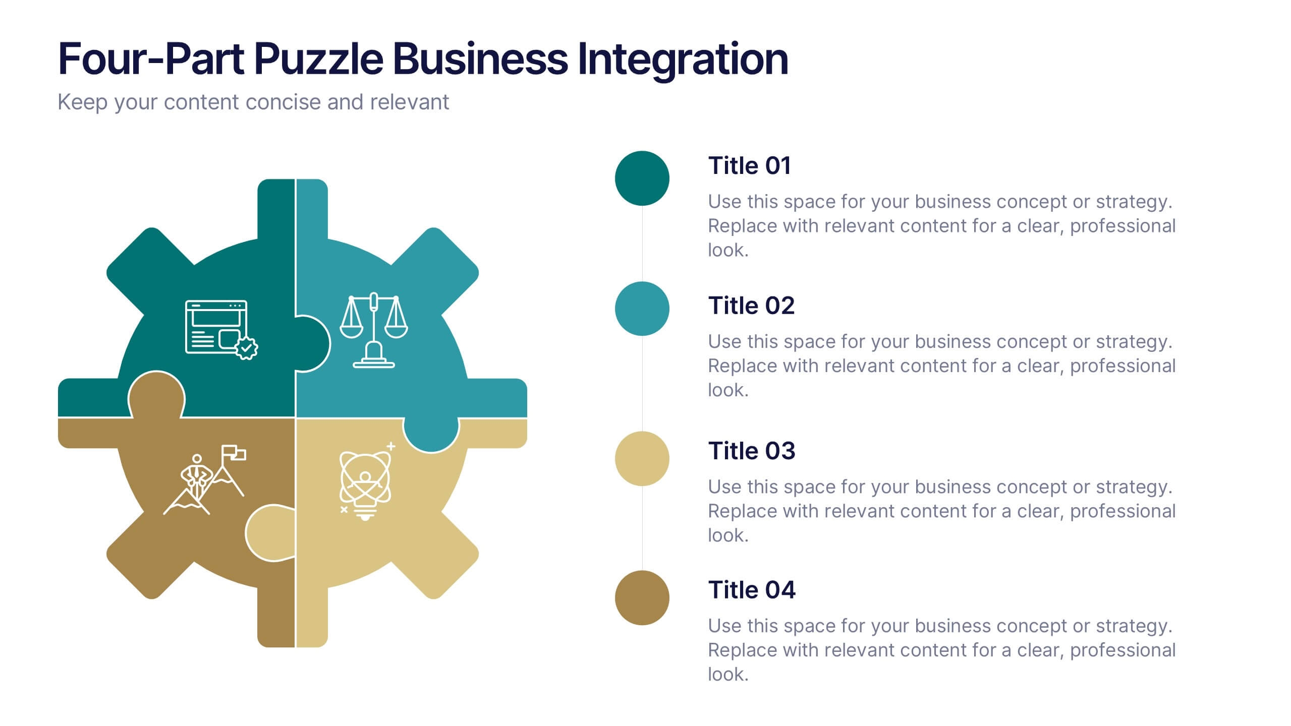 Four Part Puzzle Business Integration PowerPoint Template And Google Slides Theme