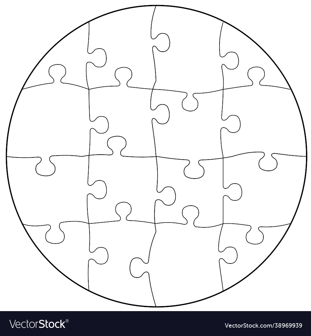 Four Piece Circle Puzzle Royalty Free Vector Image