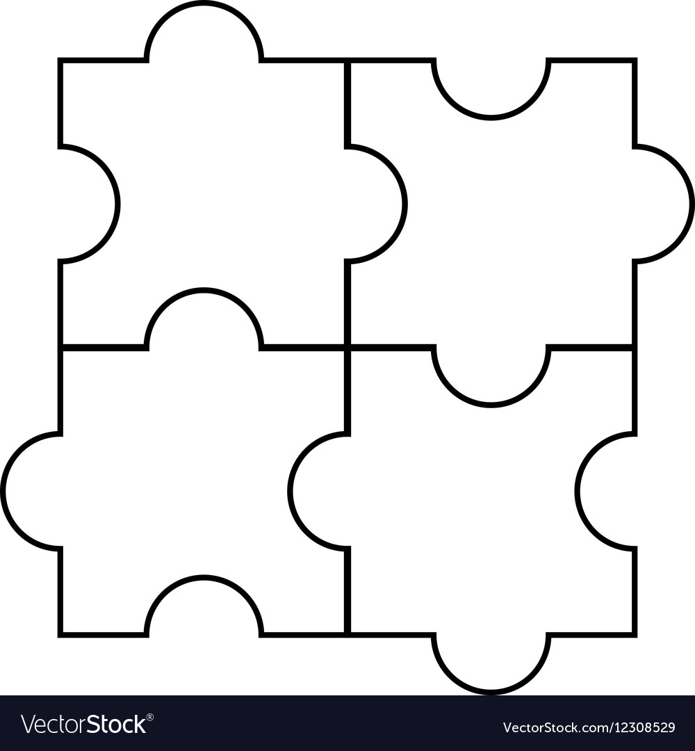 4 piece blank puzzle template