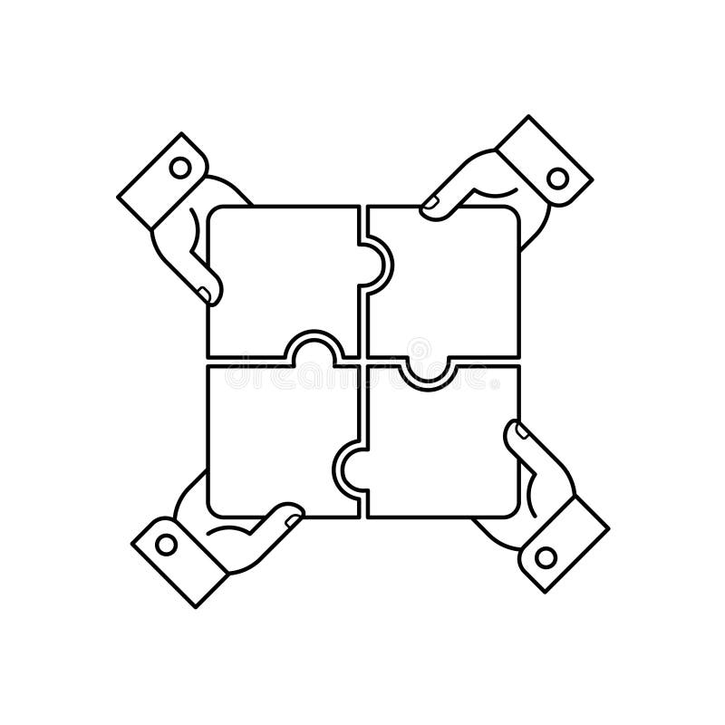 Four Puzzle Parts In 4 Hands Solving Problems Together Strategic 