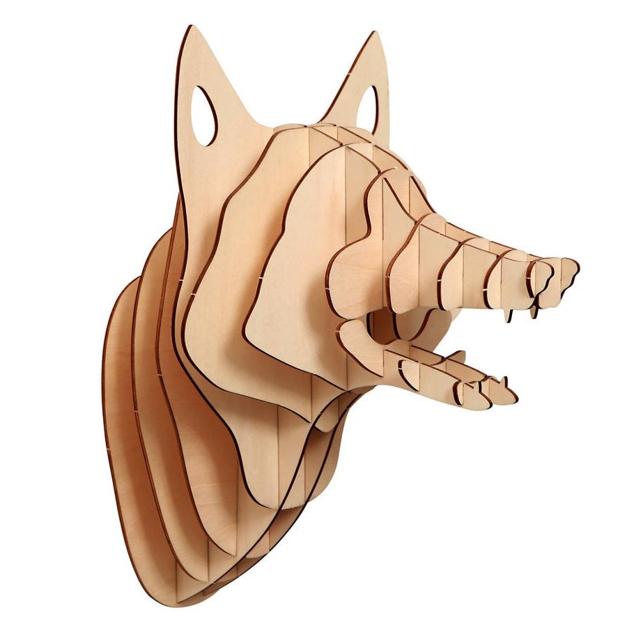 Fox Head 3d Puzzle Plan Free CDR Vectors File Vectors File