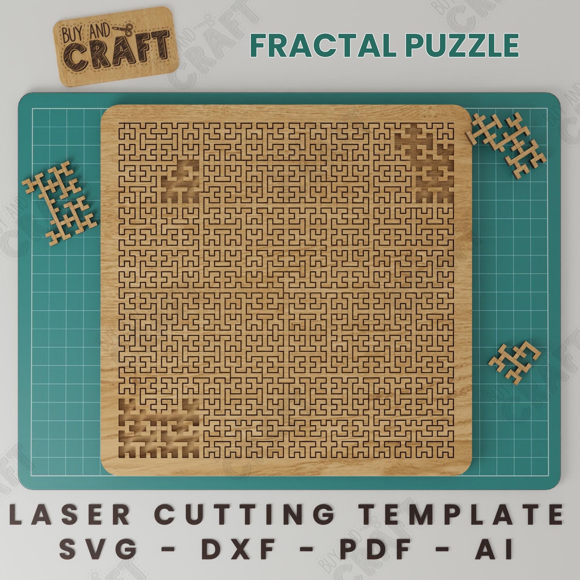 Fractal Puzzle Svg Challenging Wood Puzzle Svg Puzzle Laser Cut File Jigsaw Puzzle Svg Etsy