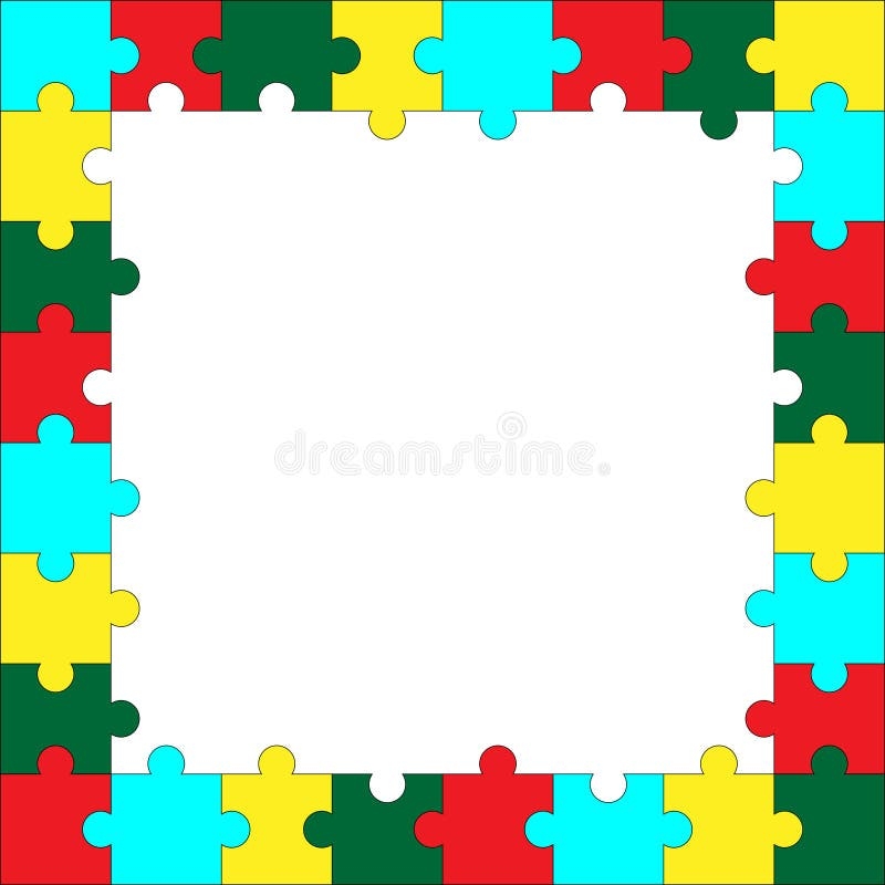 Frame Puzzle Template Stock Vector Illustration Of Colorful 