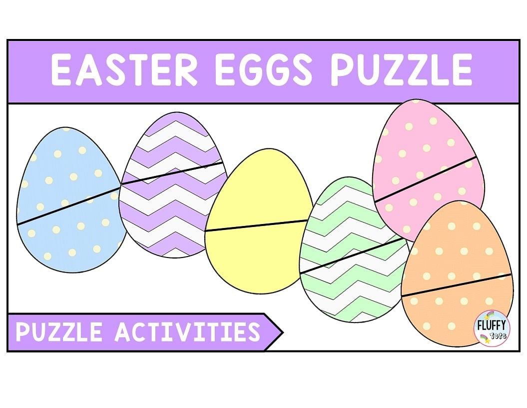 FREE 18 Puzzle With Easter Egg Printable FluffyTots