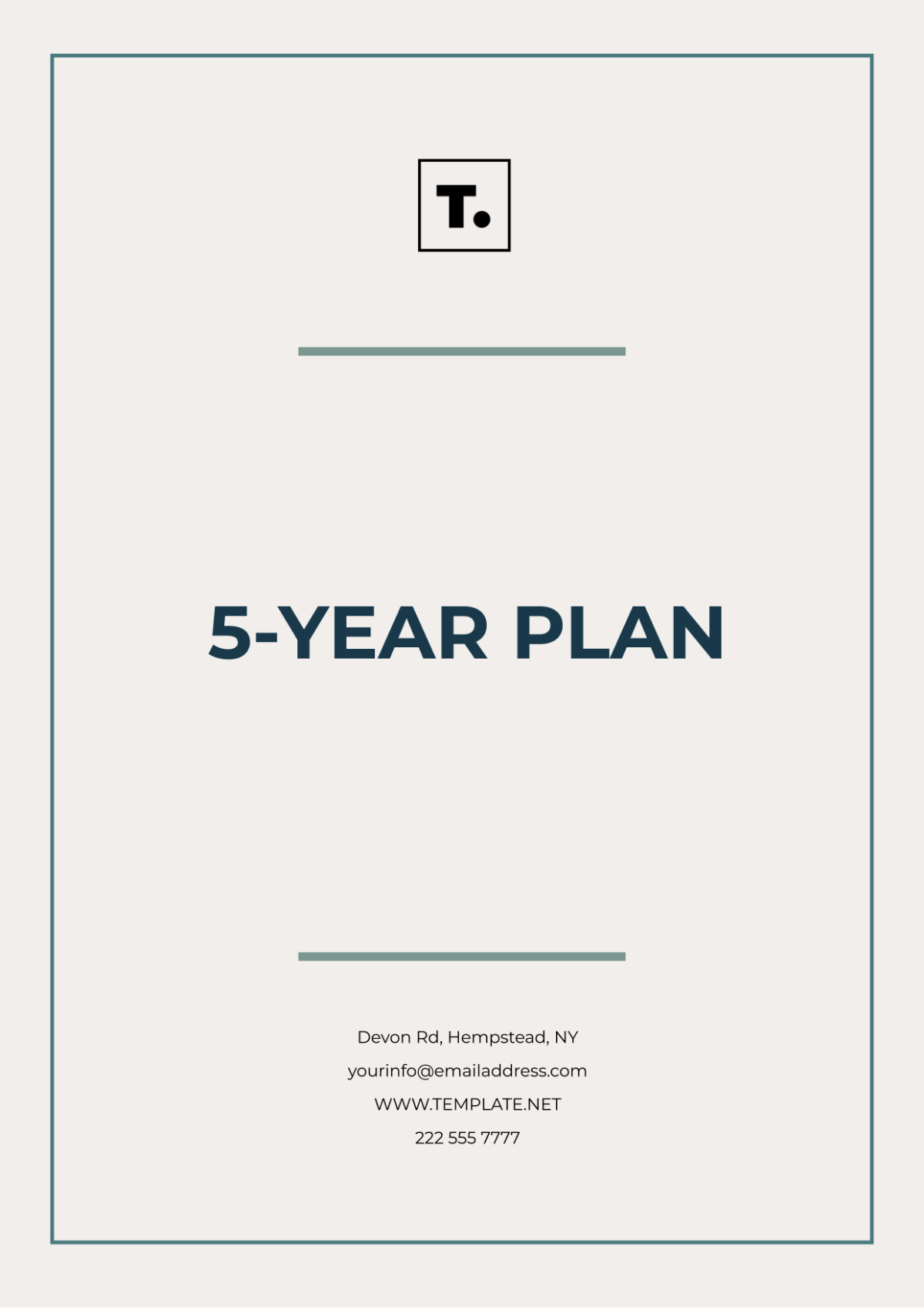 5 year plan template pdf