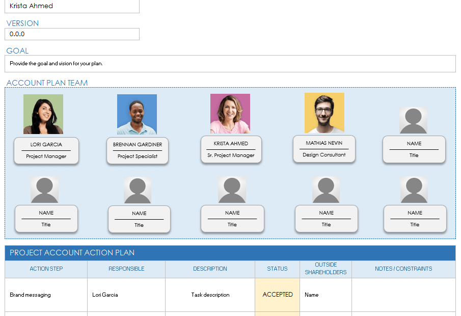 Free Account Planning U0026 Management Templates Smartsheet