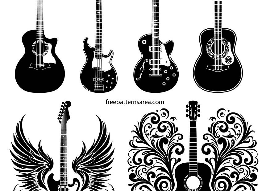 Free Acoustic U0026 Electric Guitar Vector Designs For Music Projects