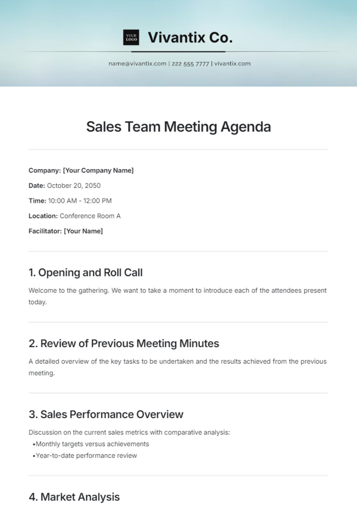 event planning meeting agenda template
