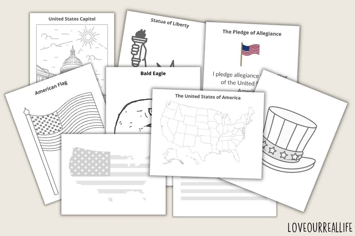FREE American Flag U0026 USA Coloring Pages Printable PDFs Love Our Real Life