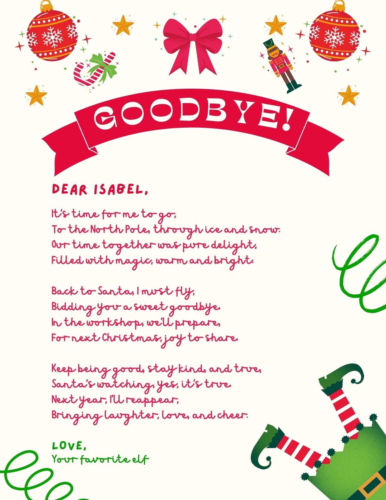letter from elf on the shelf free printable