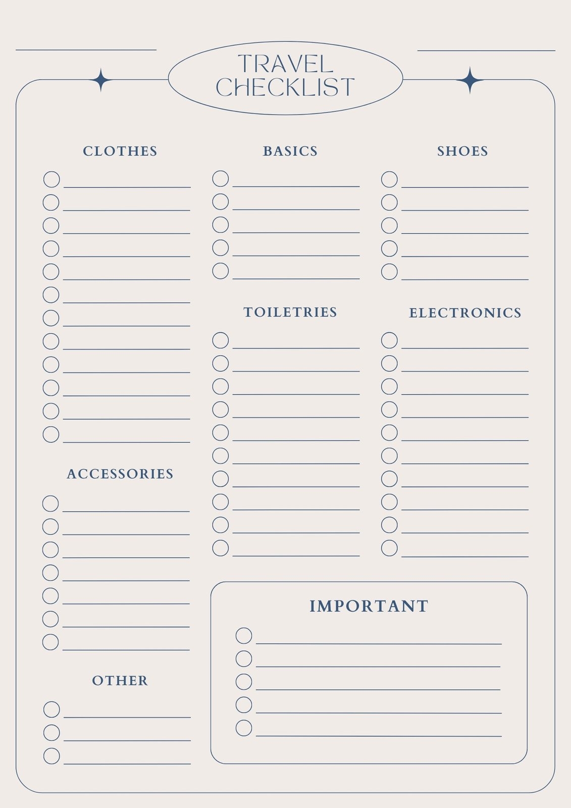 printable packing list free