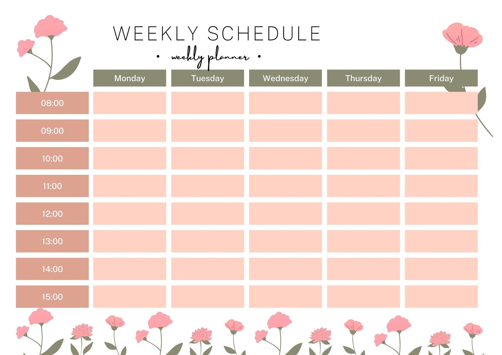 Free And Customizable Weekly Schedule Templates Canva