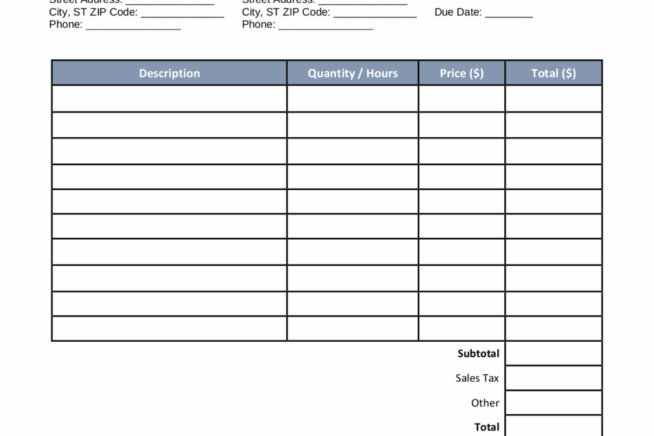 Free Auto Body Mechanic Invoice Template PDF Word EForms