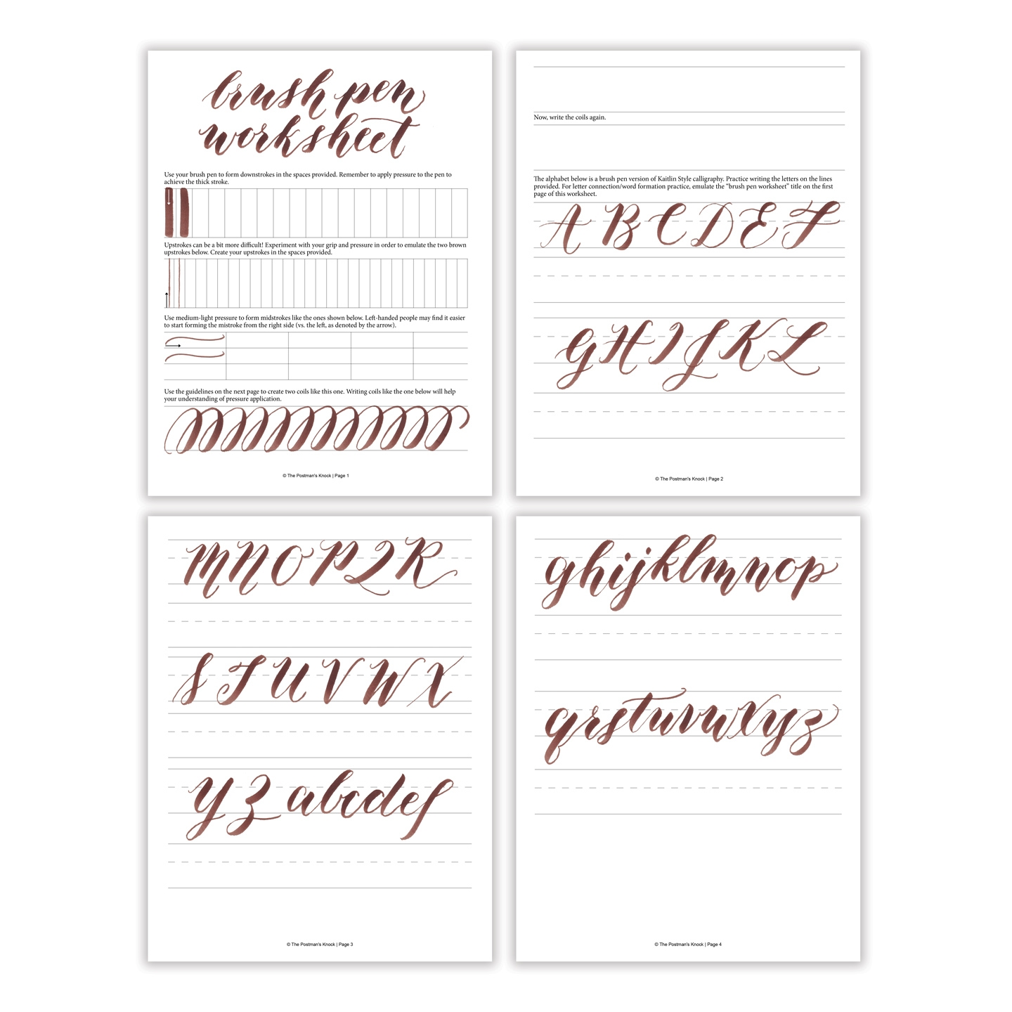 calligraphy worksheet
