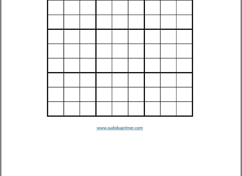 Free Blank Sudoku Grids