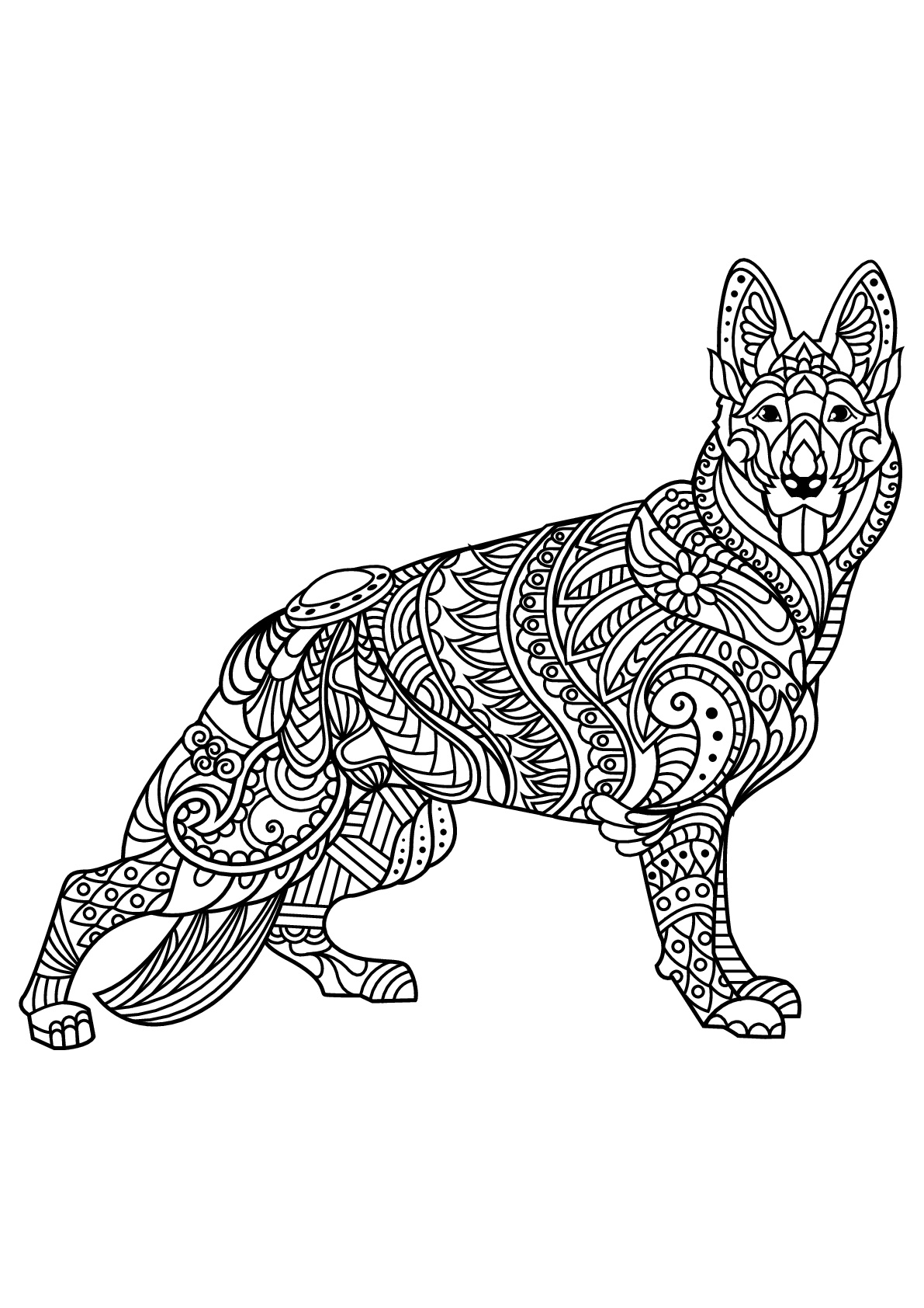 german shepherd dog coloring pages