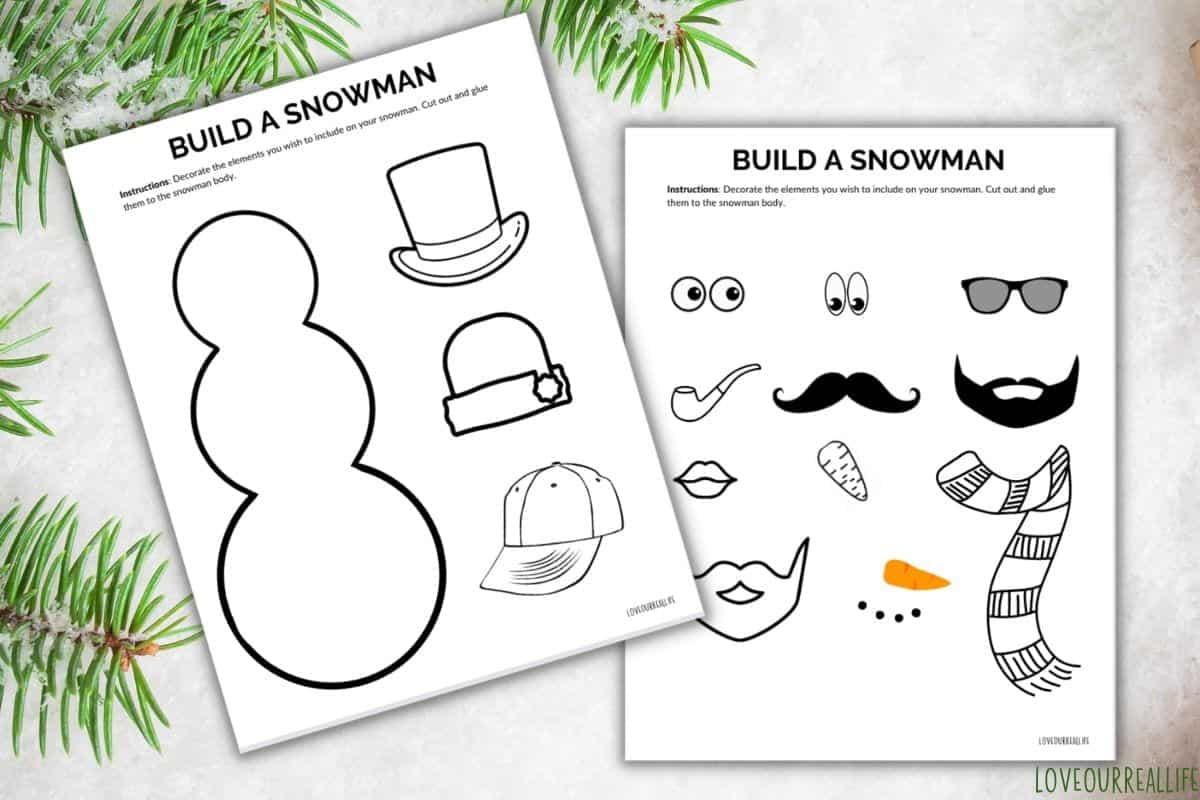 free printable printable snowman template