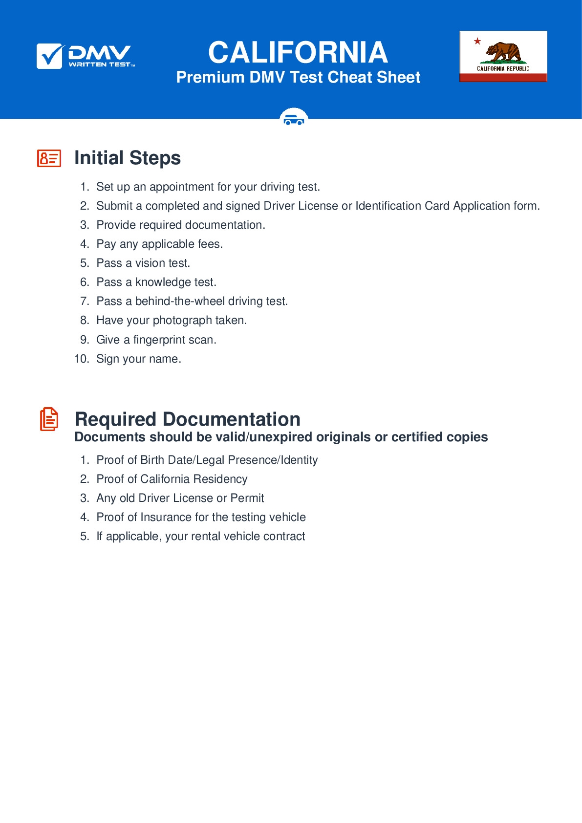 FREE California Permit Test Real 2025 DMV Test Questions