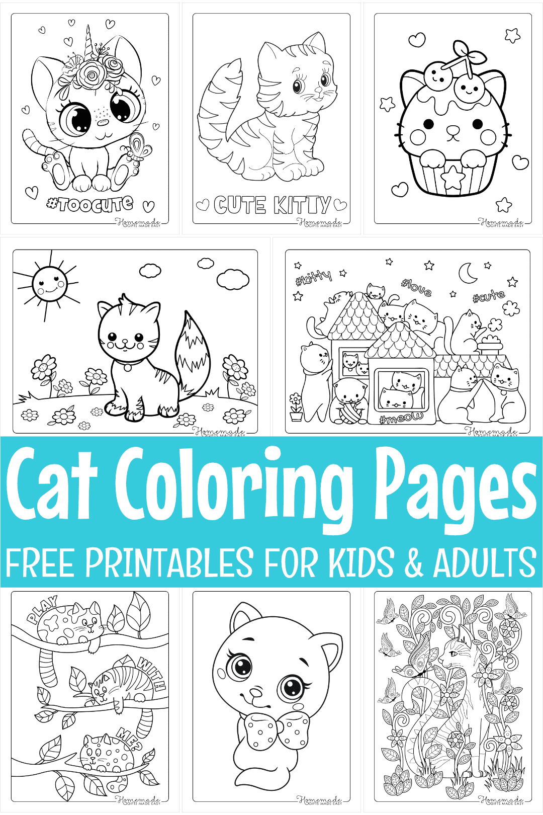 printed coloring pages cats