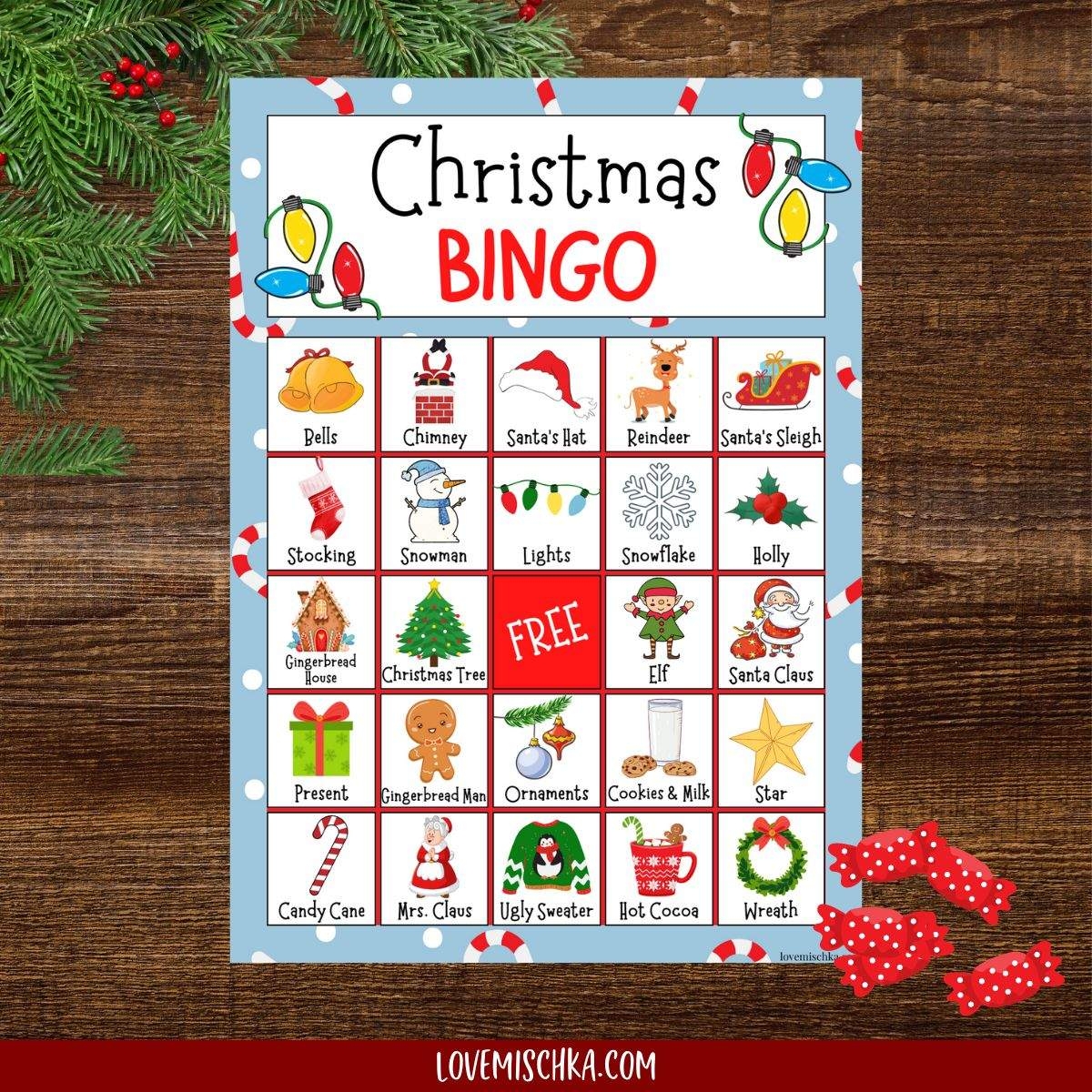 christmas printable bingo cards