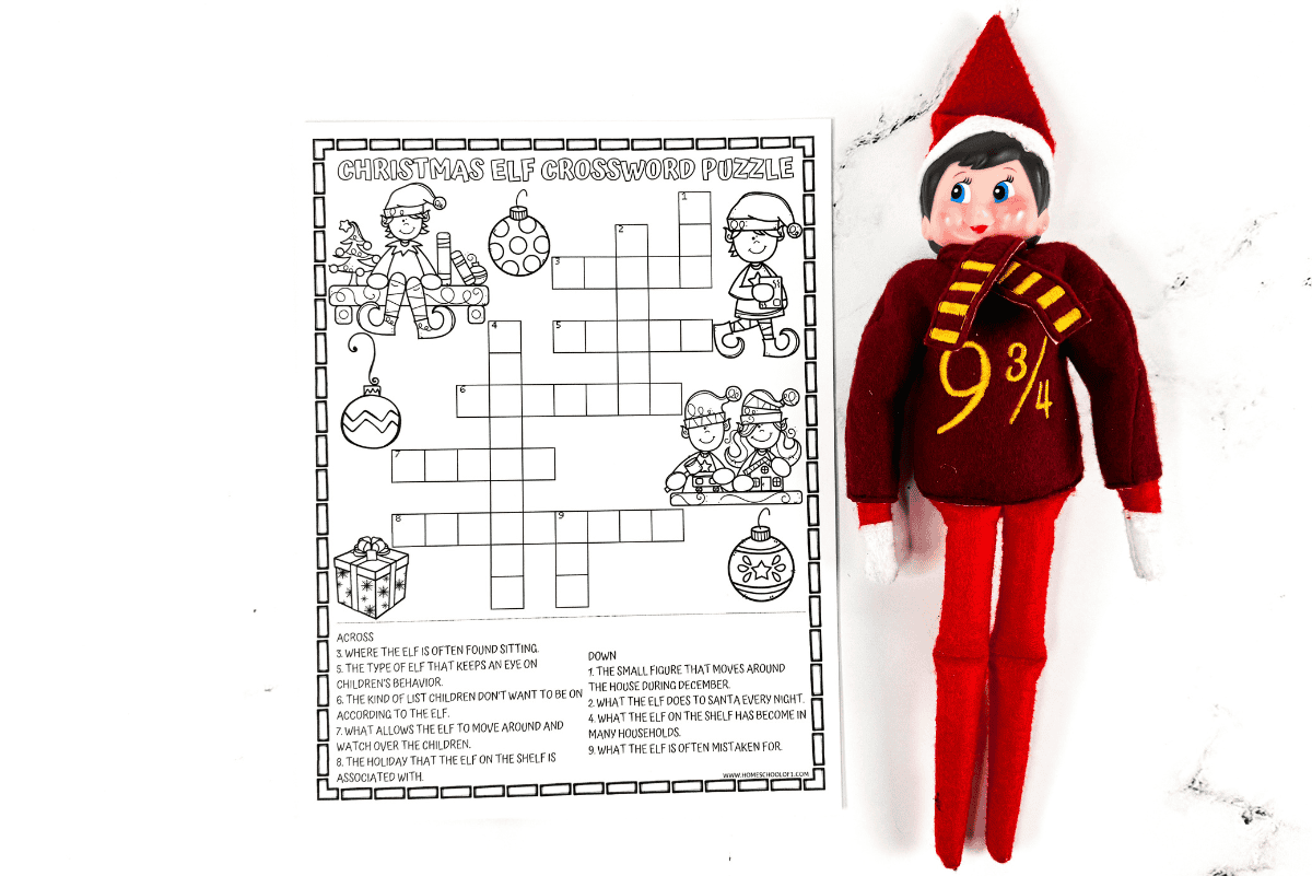 Free Christmas Elf Crossword Printable