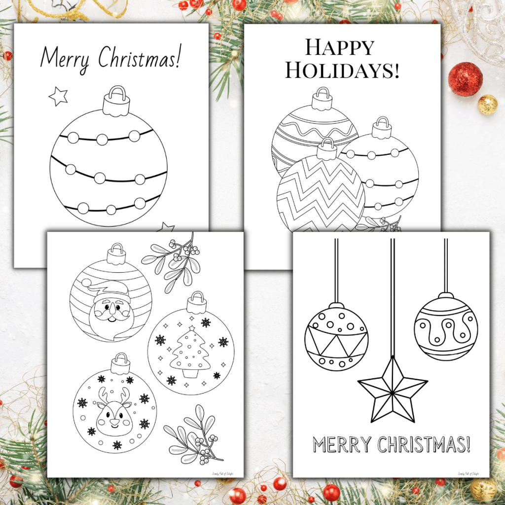 easy printable christmas coloring pages
