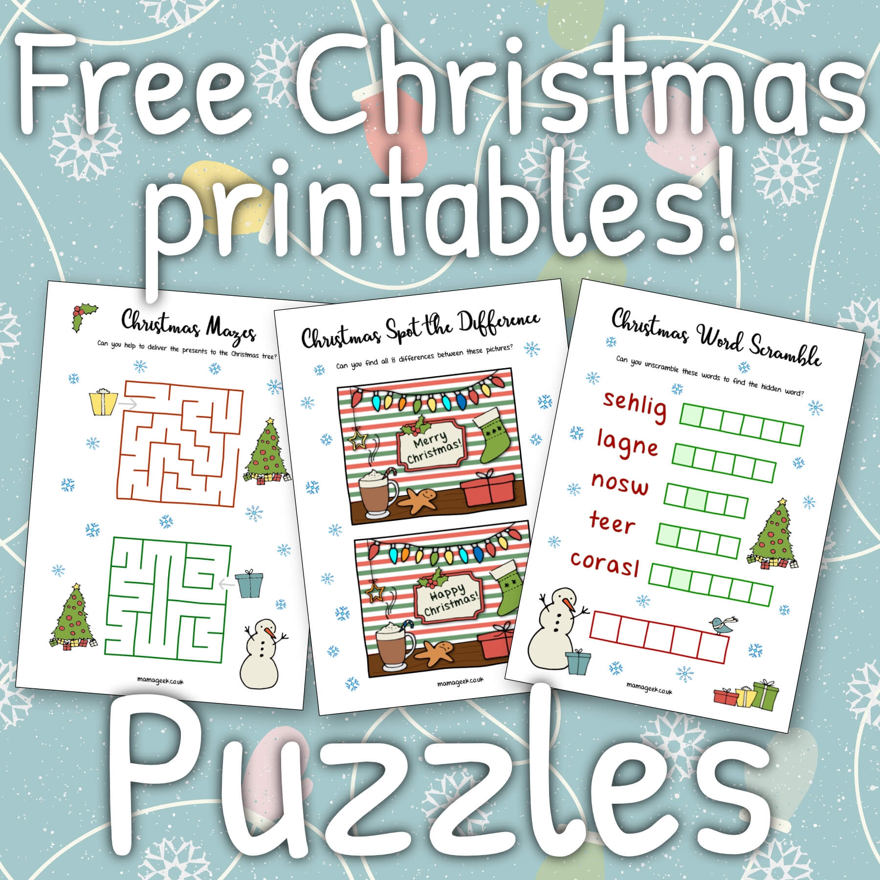 christmas puzzle template