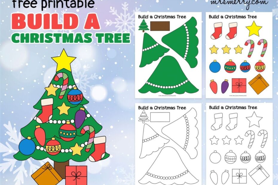 Free Christmas Tree Printable Cut U0026 Paste Activity Mrs Merry