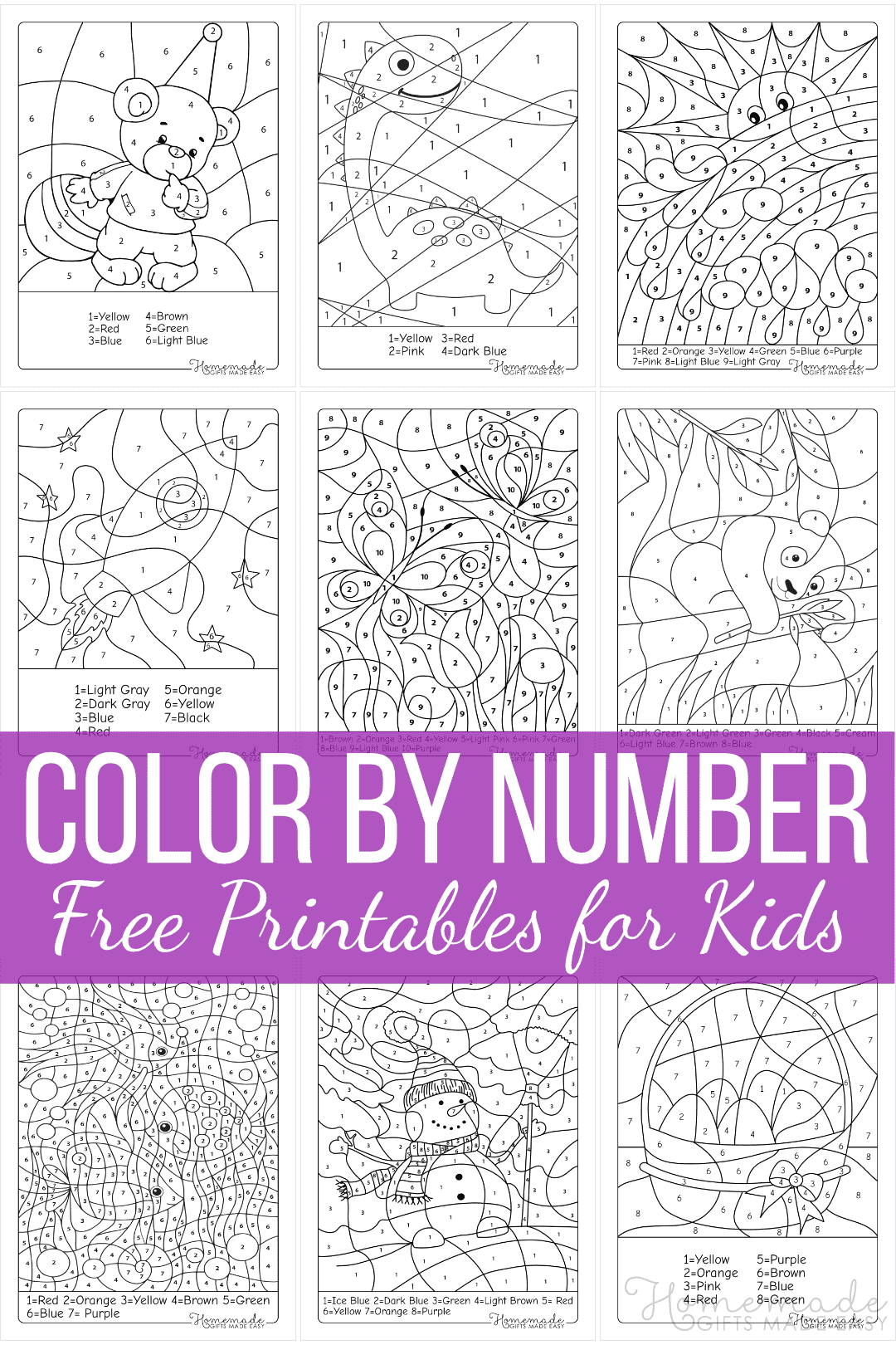 adult color by number printable