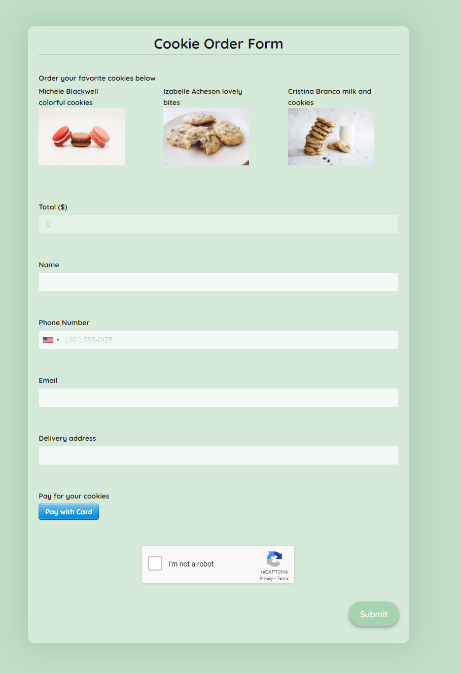Free Cookie Order Form Template Formplus