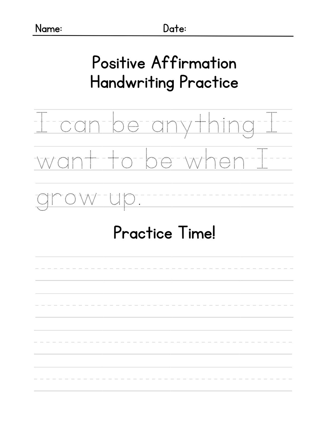 printable practice writing sheets
