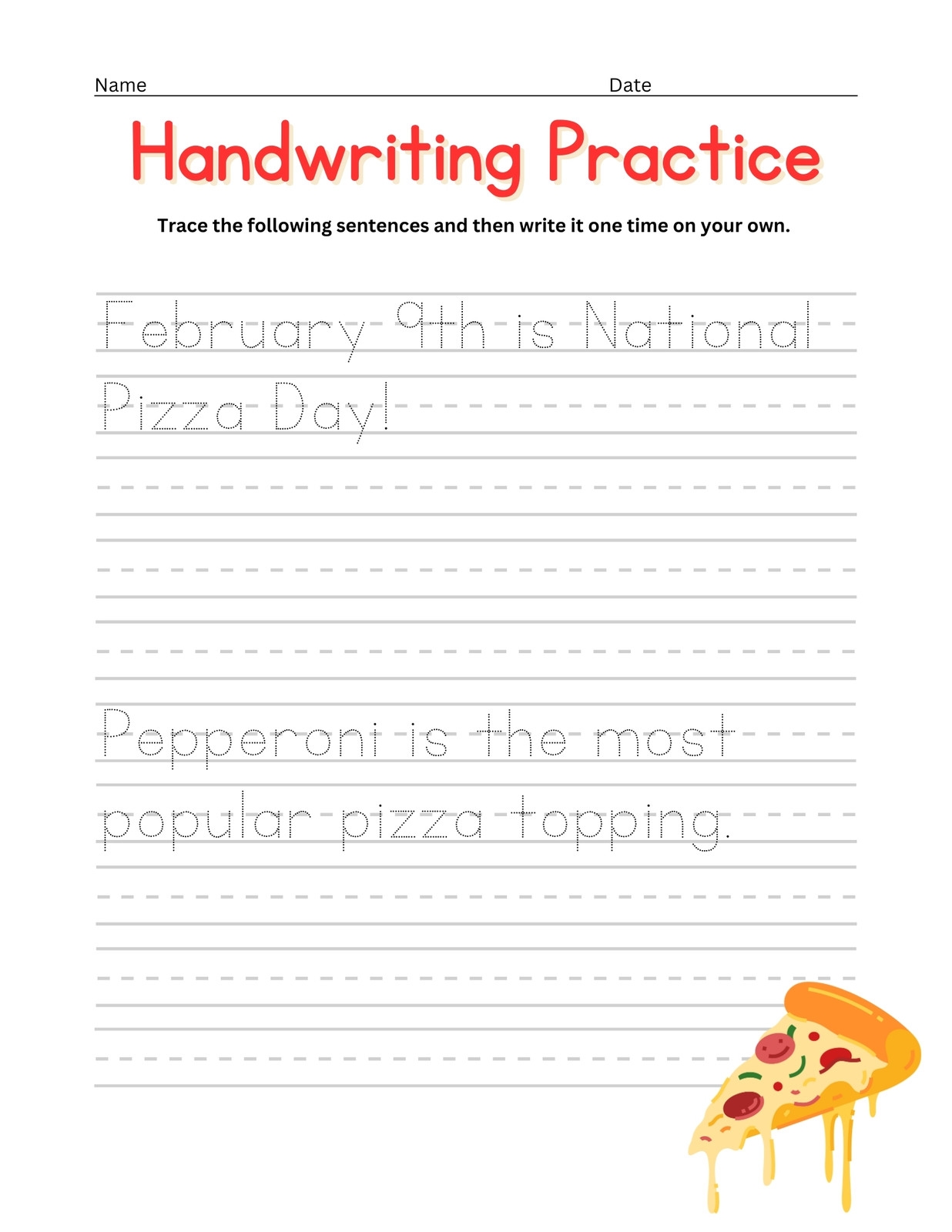 Free Custom Printable Handwriting Worksheet Templates Canva