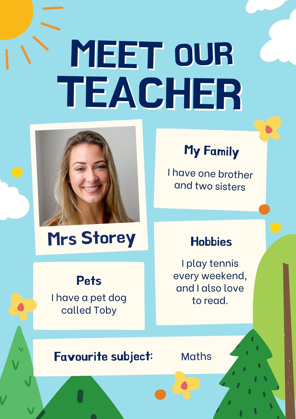free printable meet the teacher template