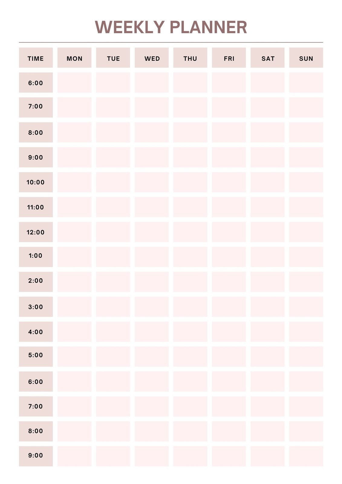 schedule templates free