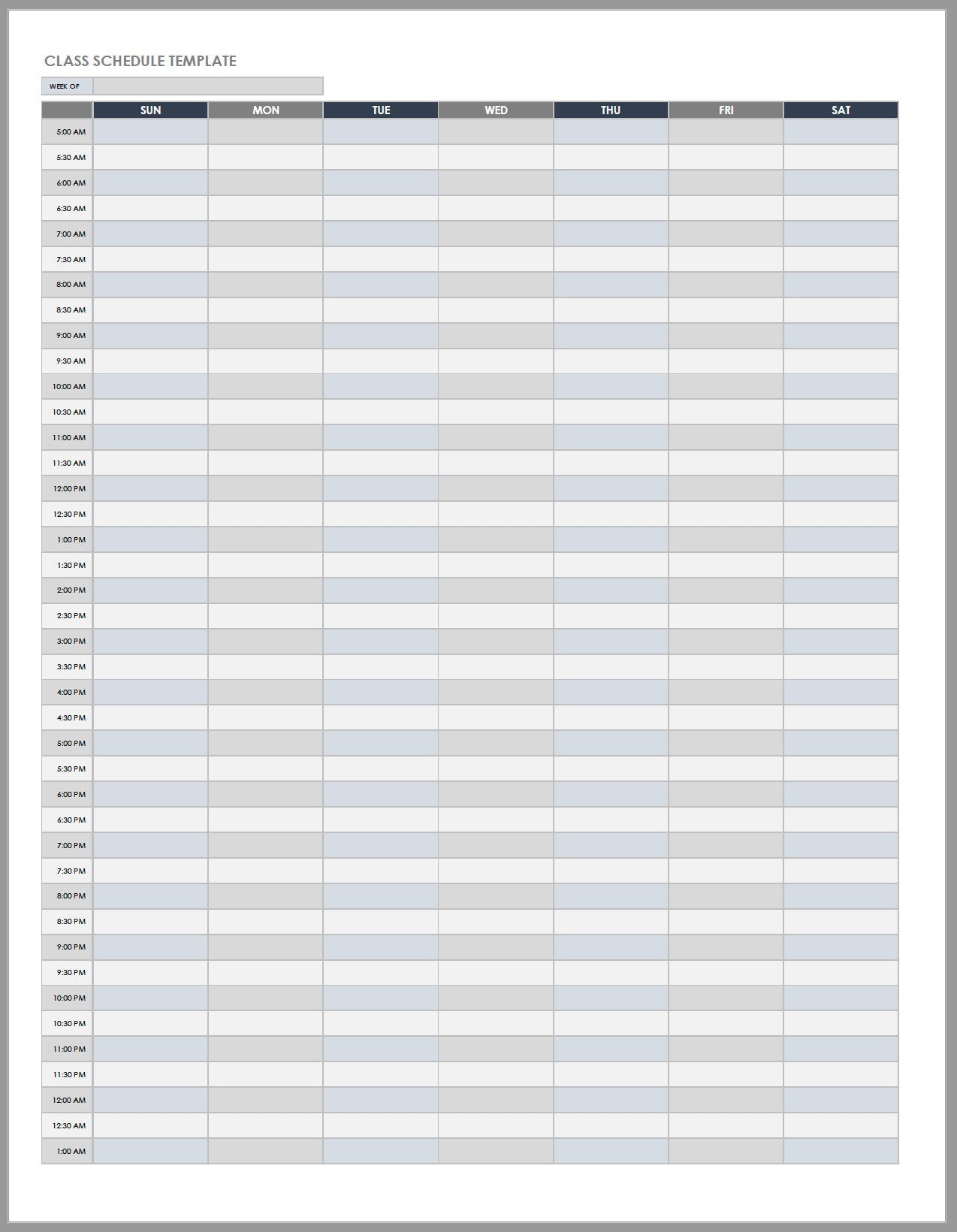 daily schedule pdf template