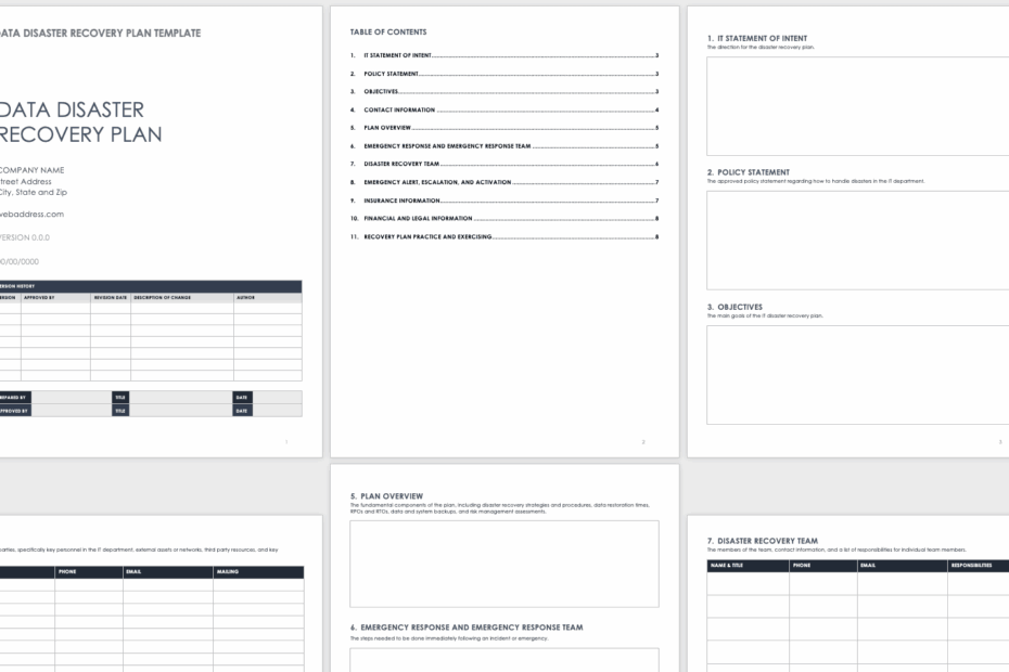 Free Disaster Recovery Plan Templates Smartsheet
