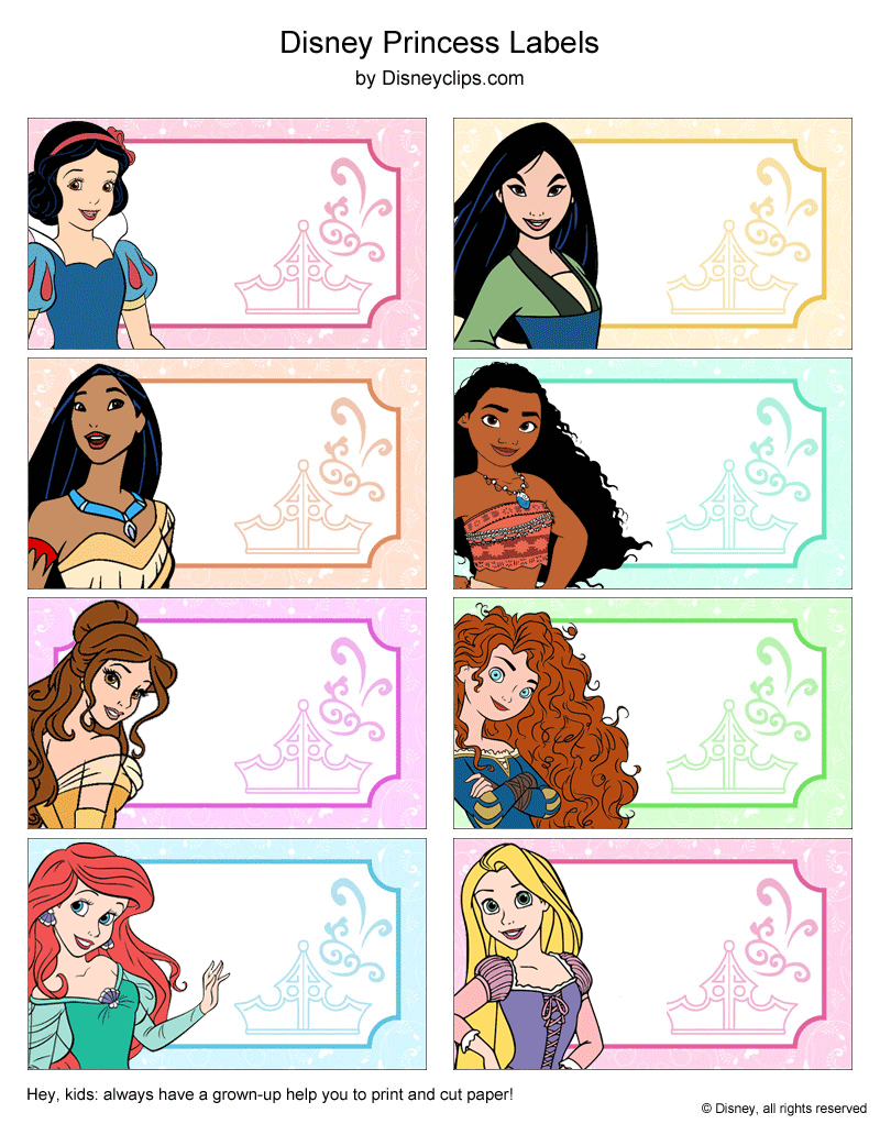 free disney princess printables