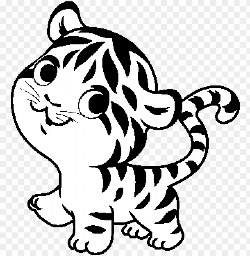 Free Download HD PNG Baby Tiger Coloring Page Tiger Cartoon Black And White PNG Transparent With Clear Background ID 254923 TOPpng