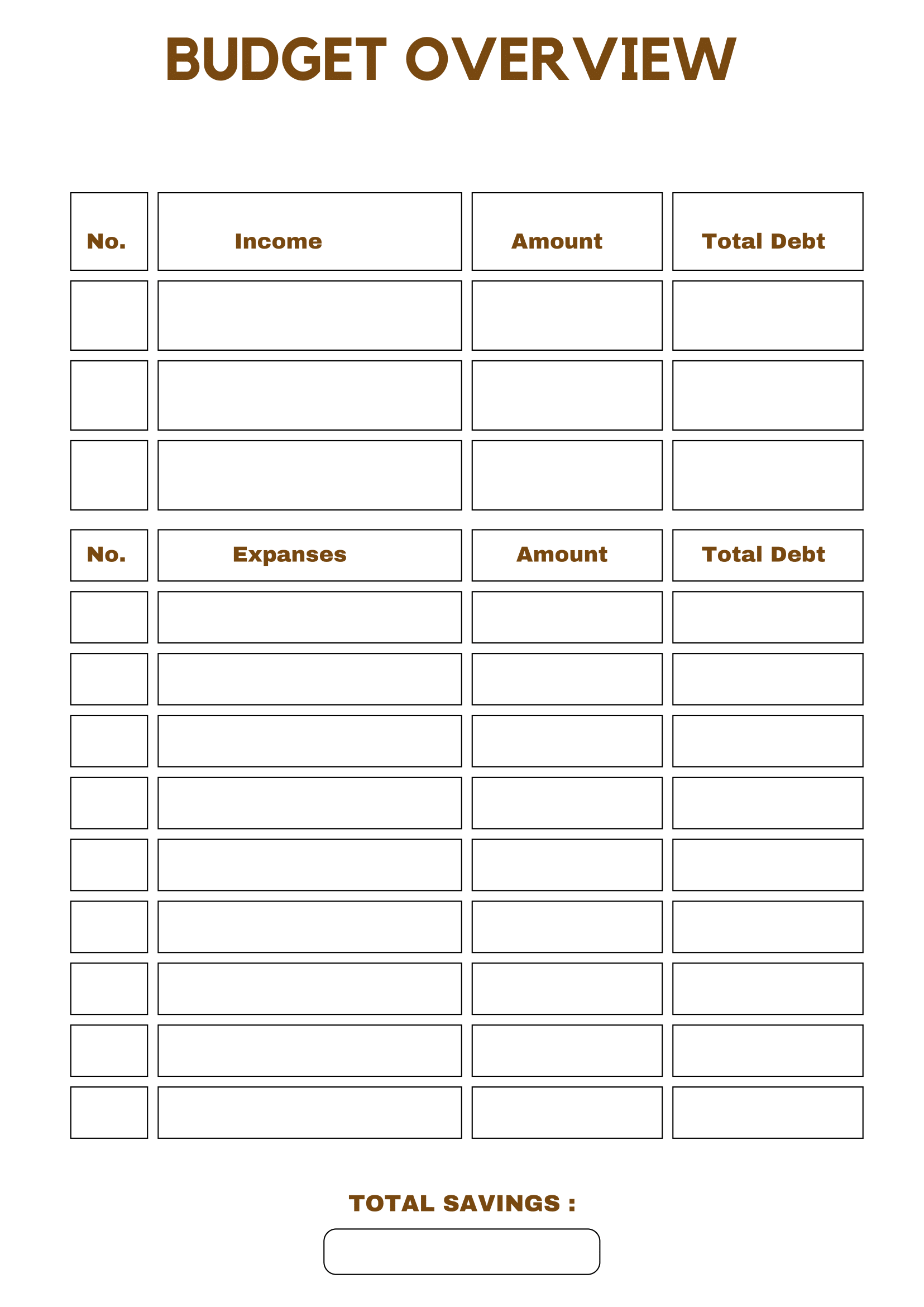 free budget planner printable