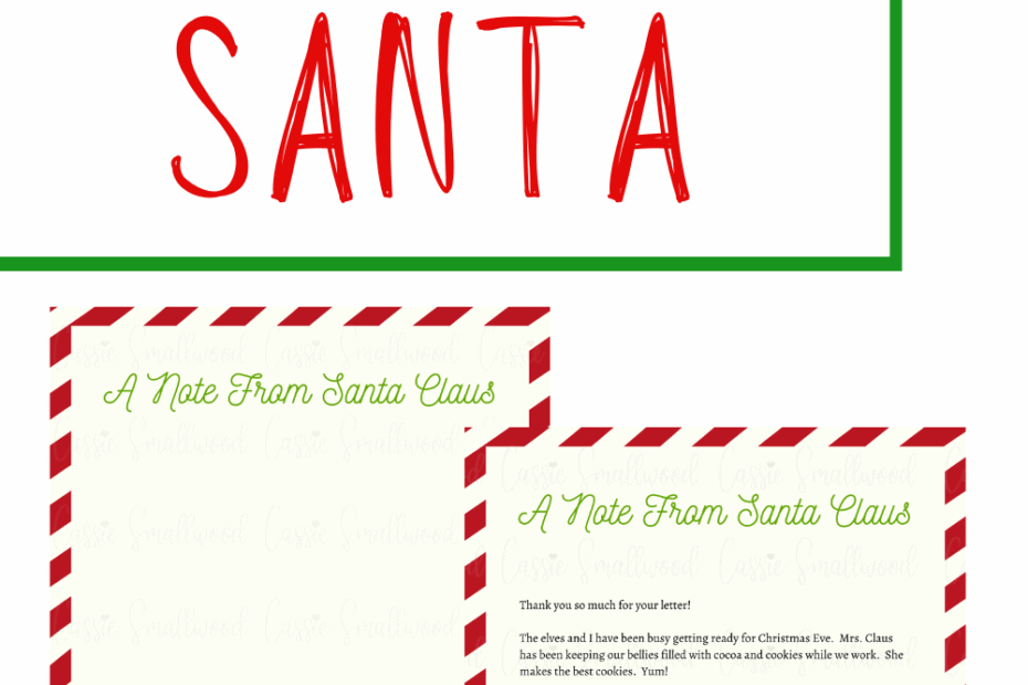 Free Editable Letter From Santa Template Cassie Smallwood