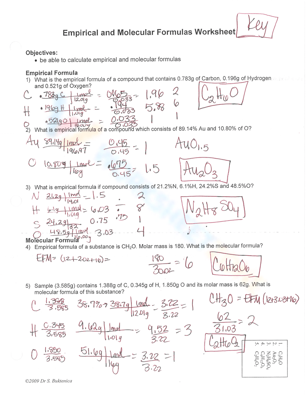 Free Empirical molecular Formula Practice Worksheets Worksheets Library