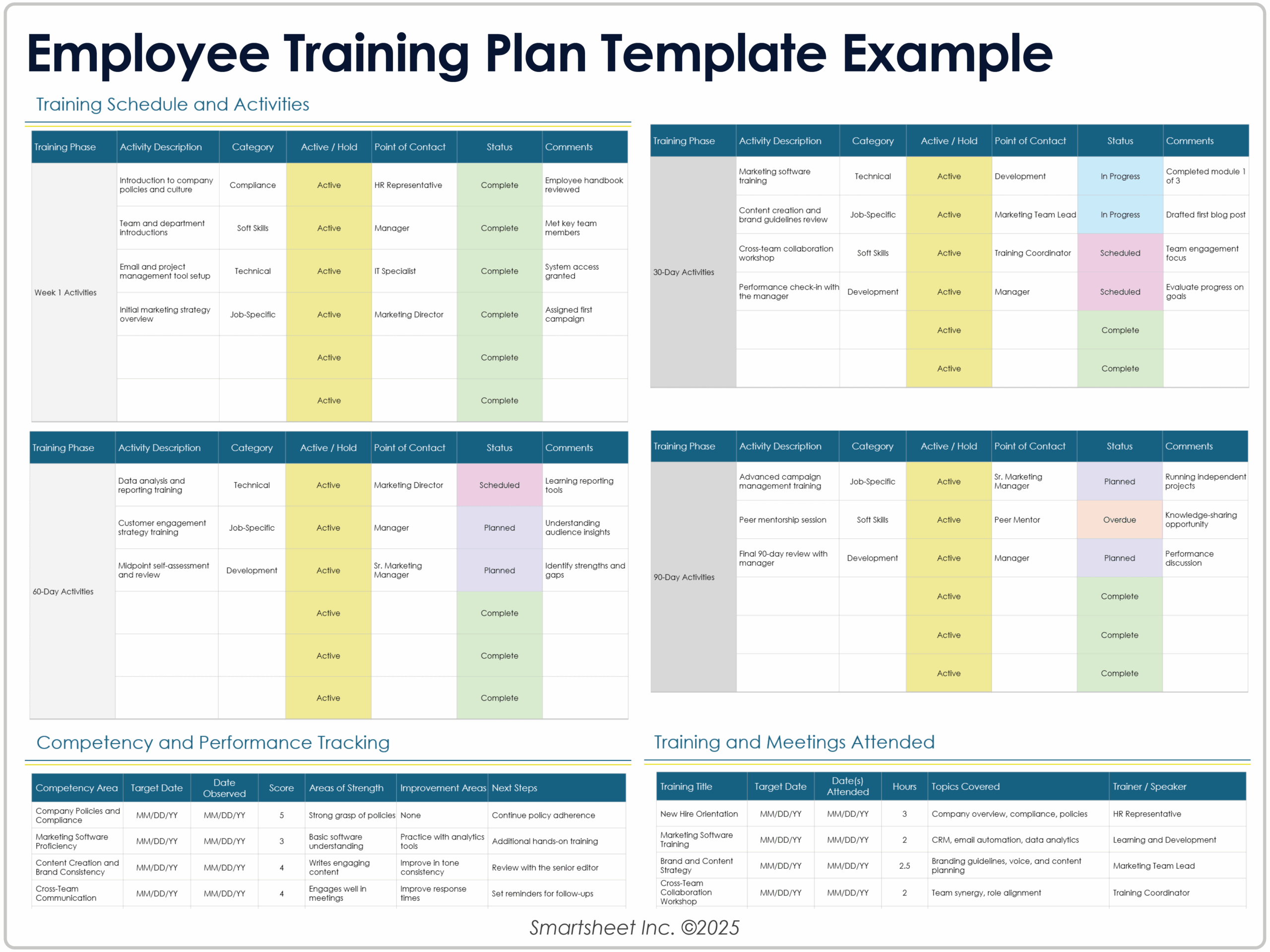training schedule template word