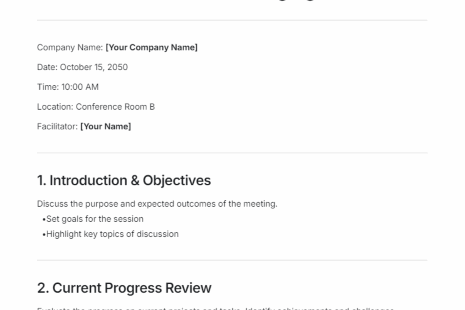 Free Event Planning Meeting Agenda Template To Edit Online
